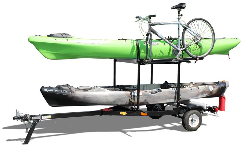 Multi-Sport-Rack-Trailer with kayaks and bike
